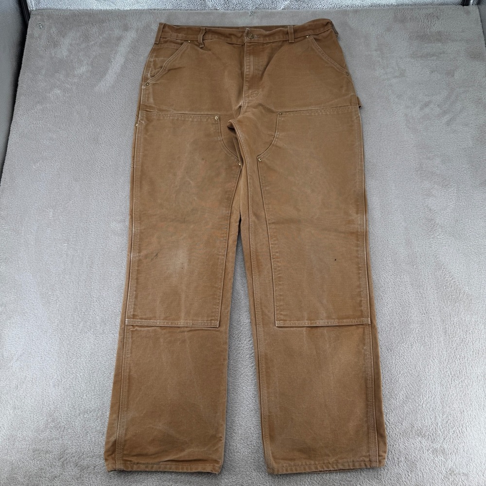 VTG 90s Carhartt B01-BRN Loose Fit Double Knee Carpenter Pants Men 38x34 Brown